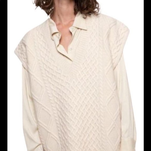 Frankie Shop Oversized Cable Knit Vest 